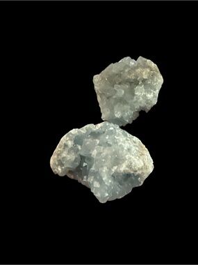 Light Blue Celestite Aquamarine Gem Cluster Pair by Karma and Luck